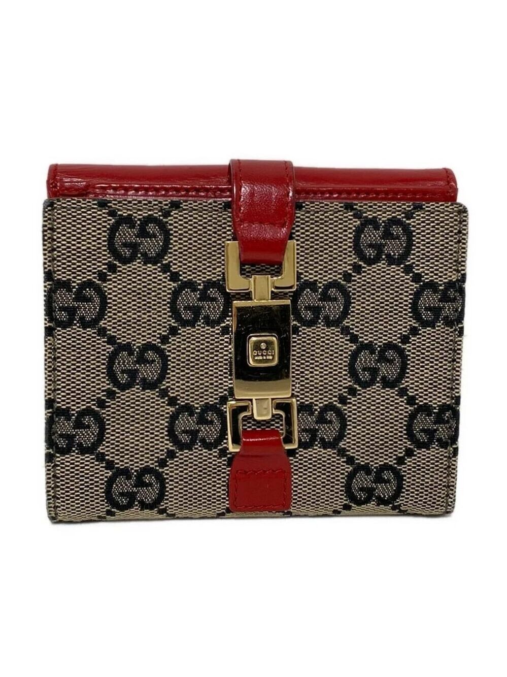 Authentic GUCCI Jackie GG Pattern Jacquard Leather Wallet br176-112025